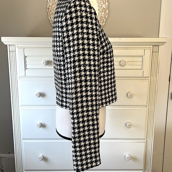 Jason Wu 2 Piece Crop Jacket Matching Sleeveless Top Black/White Check Sequins - Picture 6 of 10